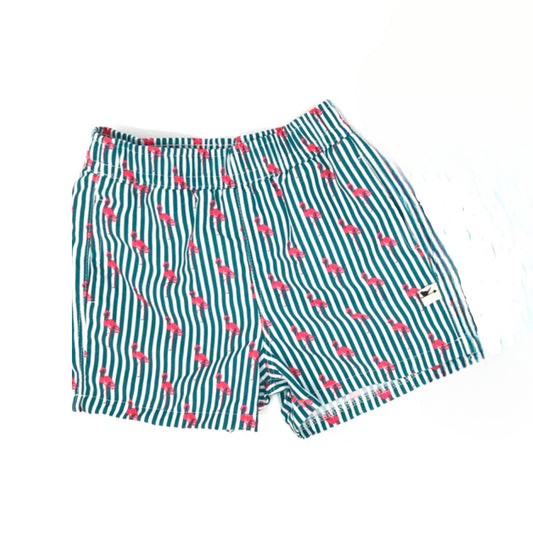 Pin Stripe Flamingo Swim Shorts