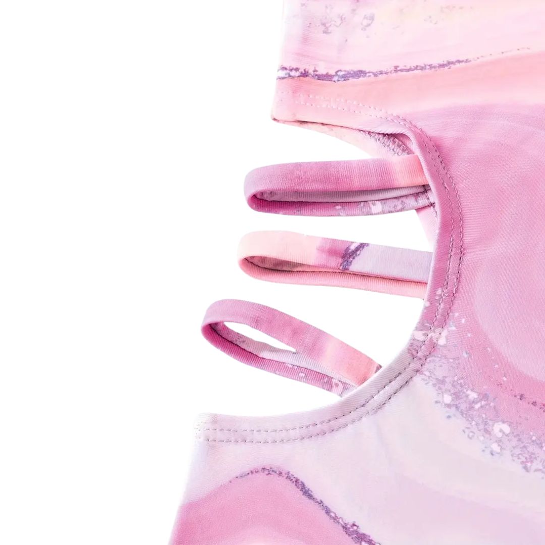 Pink Geode Cutout Swim Suit