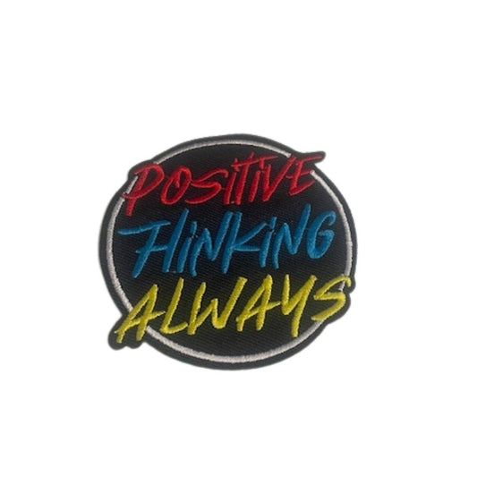 Iron on Patch - Positive Thinking Always (7.7cm x 7.7cm)