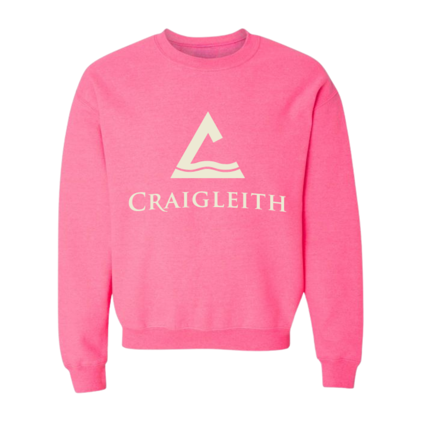 Craigleith U8 Ripping Penguins Crewneck Sweatshirt - Safety Pink