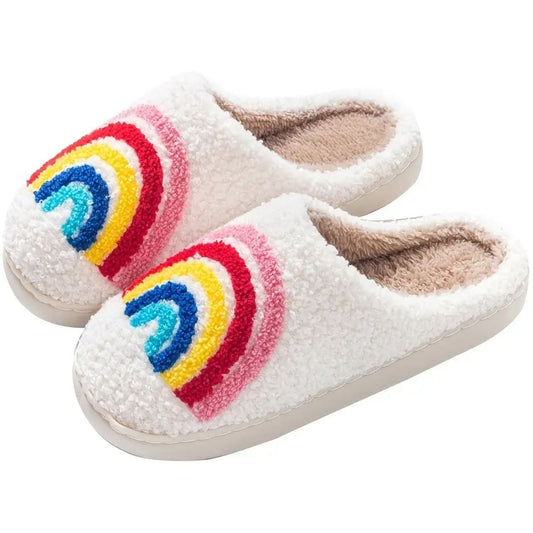 Rainbow Fuzzy Memory Foam Slippers