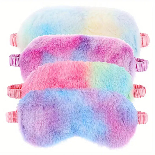 Rainbow Tie Dye Faux Fur Sleep Mask