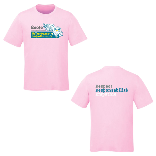 Notre-Dame-de-la-Huronie Tee - Large Logo /  Pink