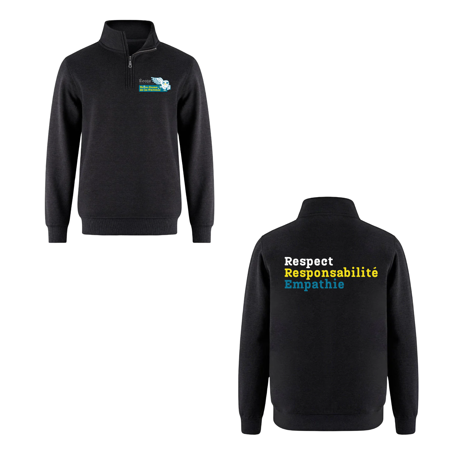 Notre-Dame-de-la-Huronie Quarter Zip Sweatshirt - Mini Logo /  Black