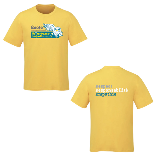 Notre-Dame-de-la-Huronie Tee - Large Logo /  Yellow