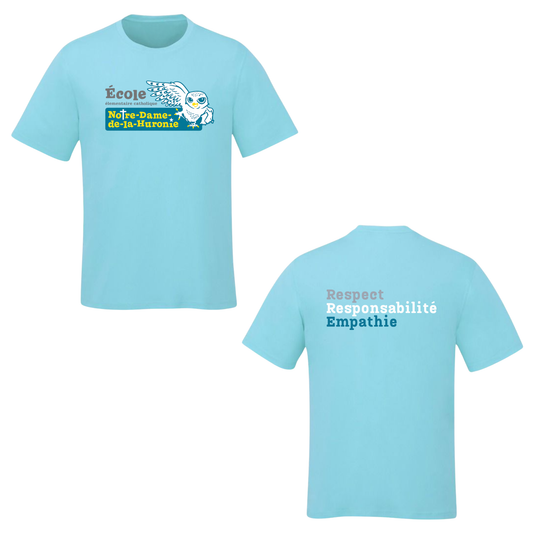 Notre-Dame-de-la-Huronie Tee - Large Logo /  Light Blue