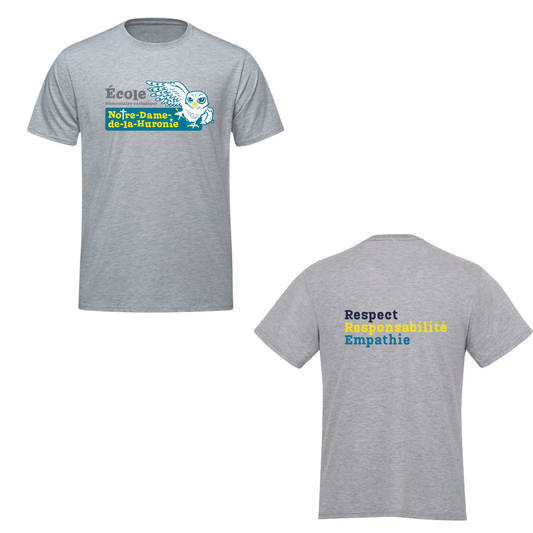 Notre-Dame-de-la-Huronie Tee - Large Logo /  Grey