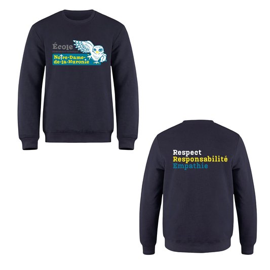Notre-Dame-de-la-Huronie Crewneck Sweatshirt - Large Logo /  Navy