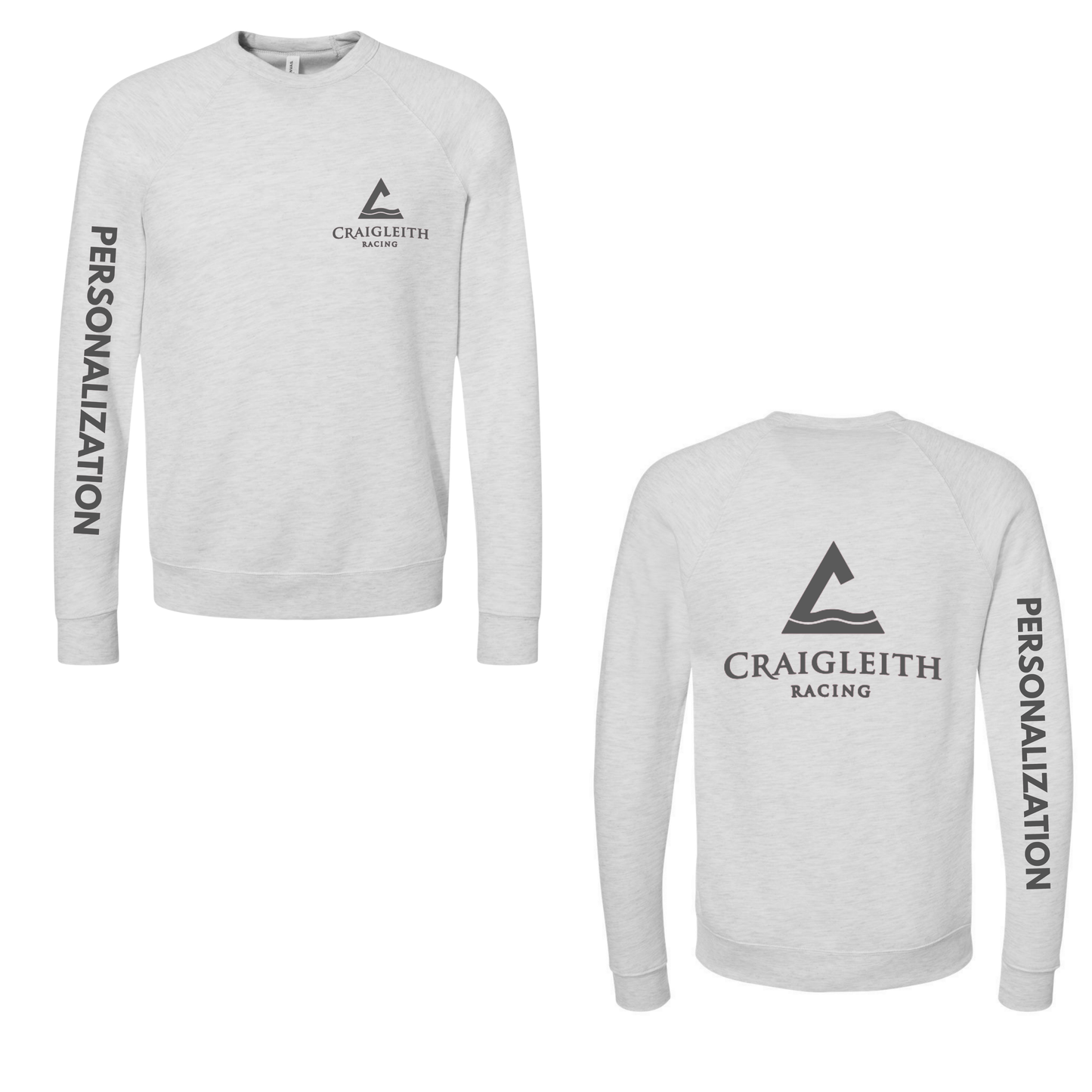 Adult Unisex Craigleith Black Logo Crewneck Sweatshirt - Ash Grey