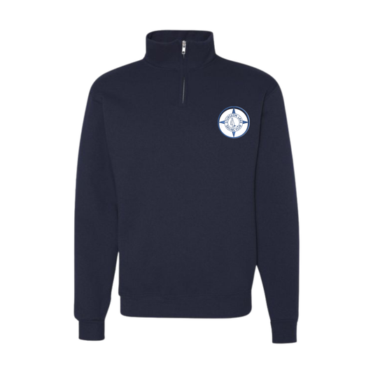 SLSC Logo Patch Quater Zip Sweatshirt - Navy