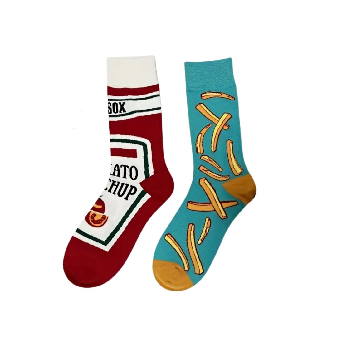 SMLSOX Ketchup & Fries Knit Crew Socks