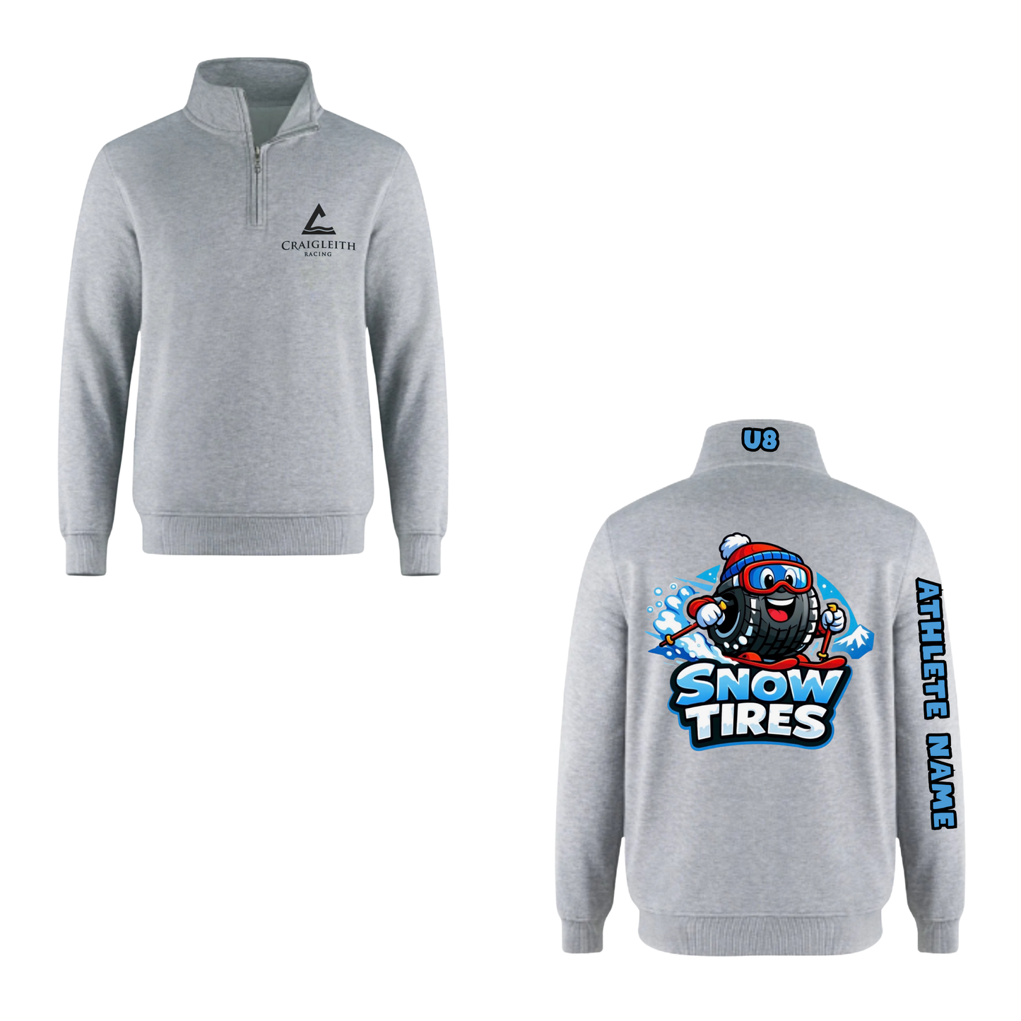 U8 Craigleith Snow Tires  Quarter Zip Sweatshirt - Grey