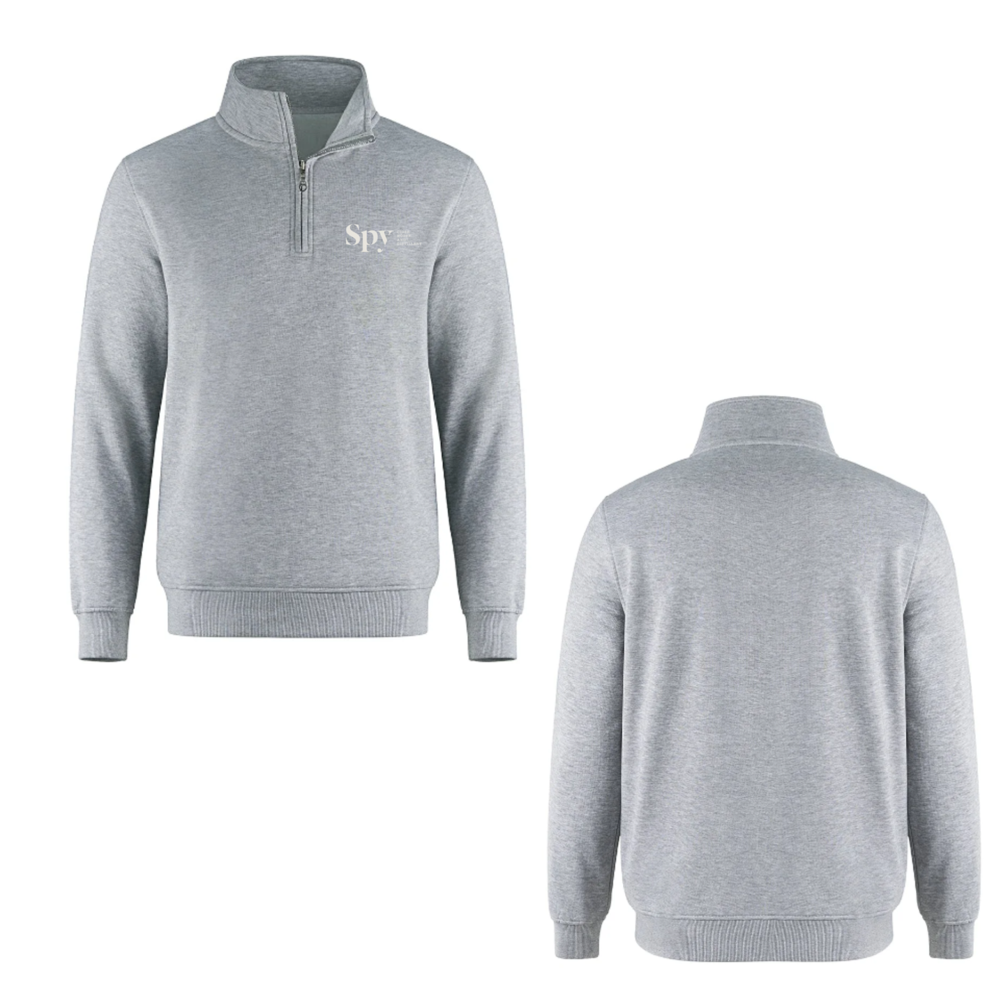 Spy Logo Quarter-Zip Sweatshirt - Grey