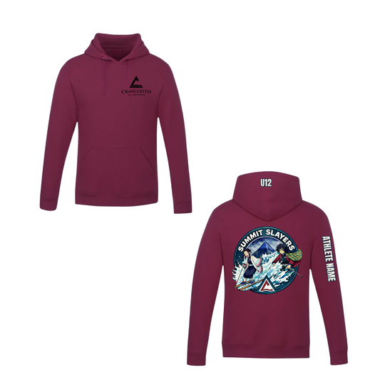 U12 Craigleith All Mountain Summit Slayers Hooded Sweatshirt - Maroon