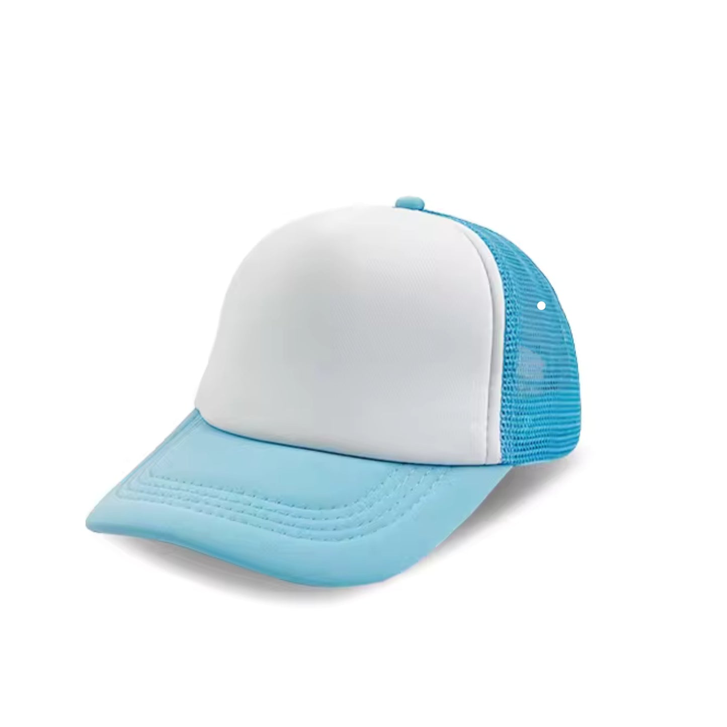 Snapback Hat - Pastel Blue/White