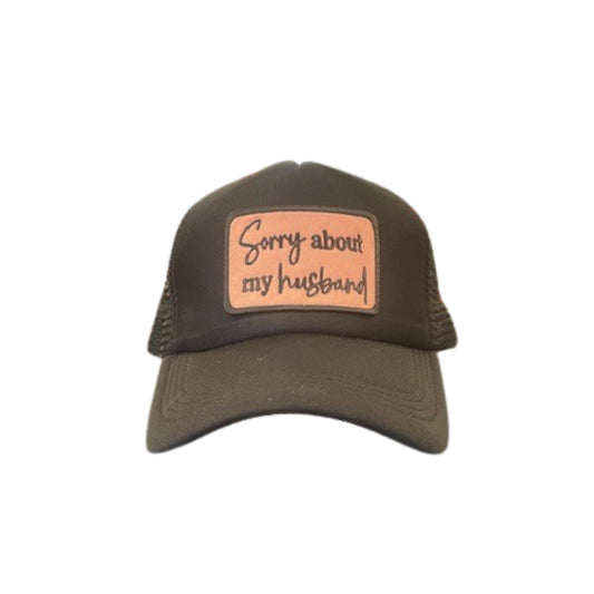 Sorry Abut My Husband Snapback Hat - Black / Black