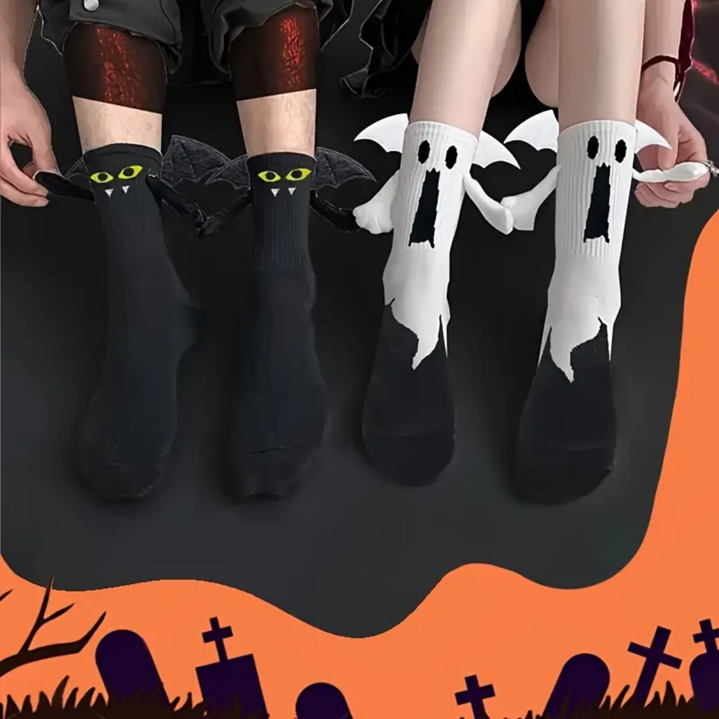 Spooktacular Magnetic Friendship Socks