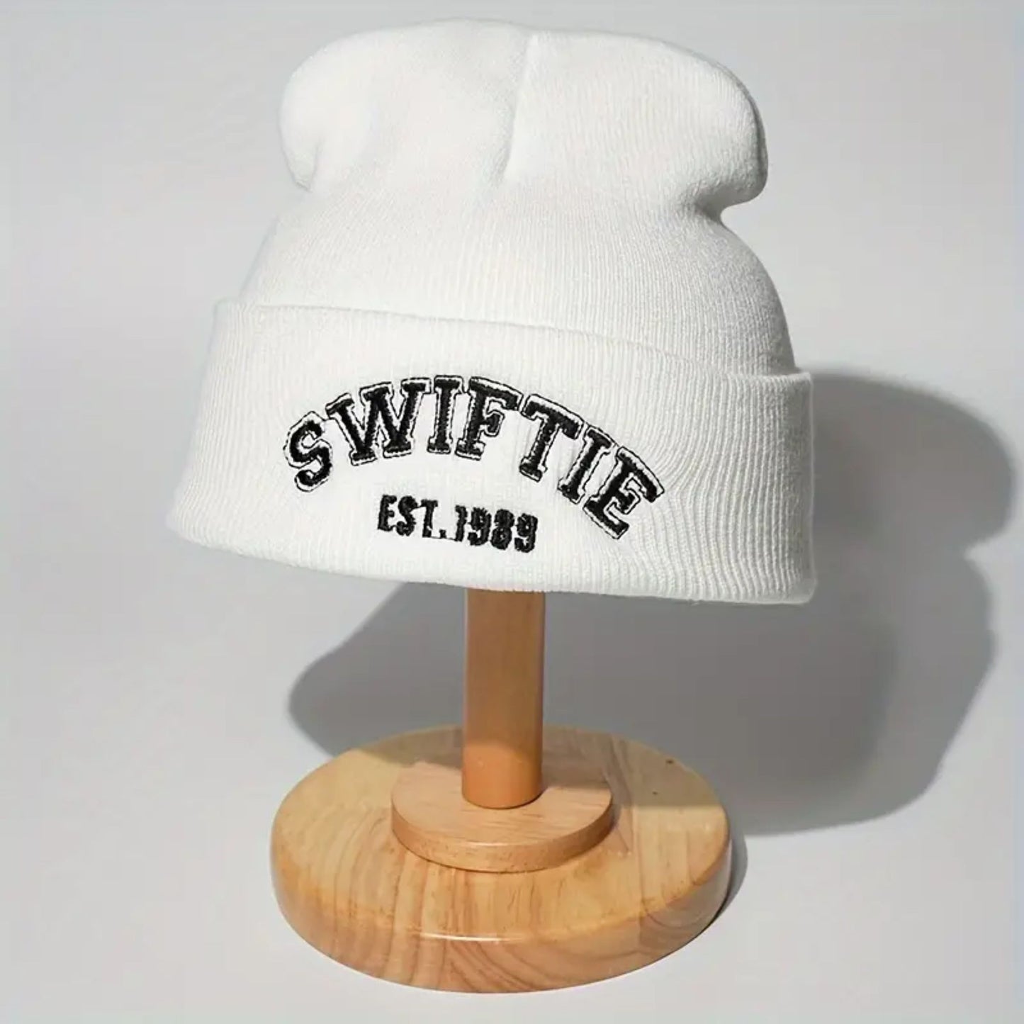 Swiftie est. 1989 Embroidered Beanie - White