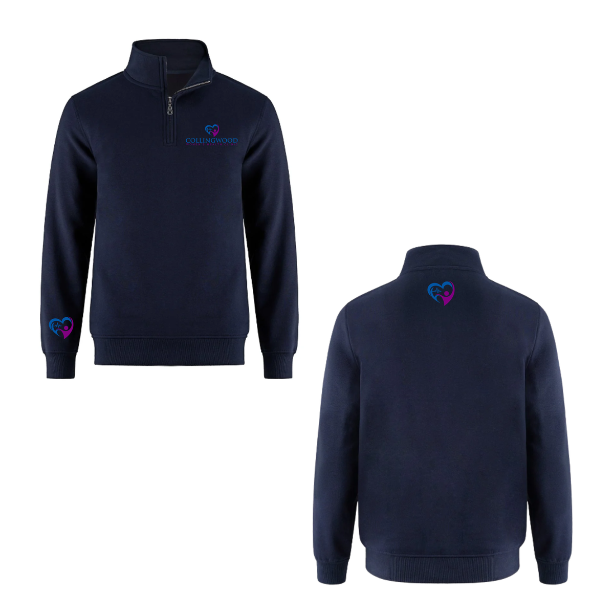 Collingwood Women's Health Clinic Quarter-Zip Mini Logo Sweatshirt - Navy