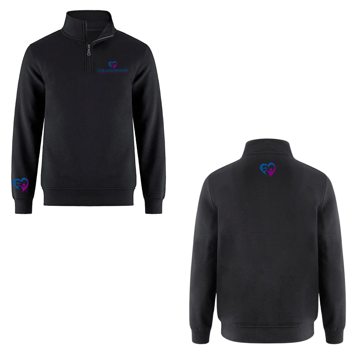 Collingwood Women's Health Clinic Quarter-Zip Mini Logo Sweatshirt - Black