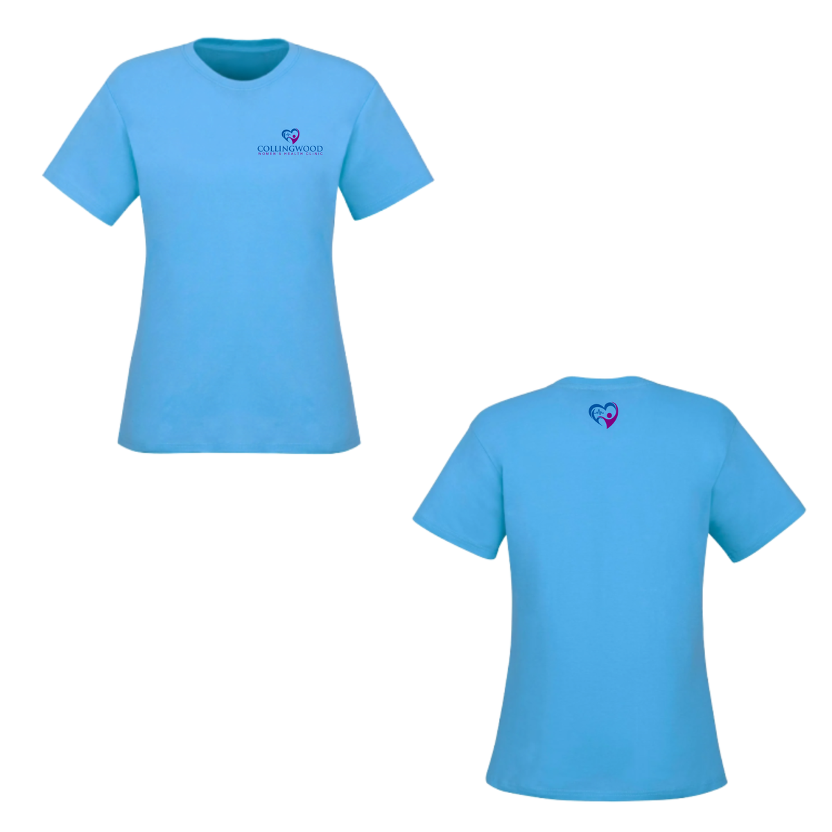 Collingwood Women's Health Clinic Ladies Combed Cotton Crewneck T-Shirt - Light Blue