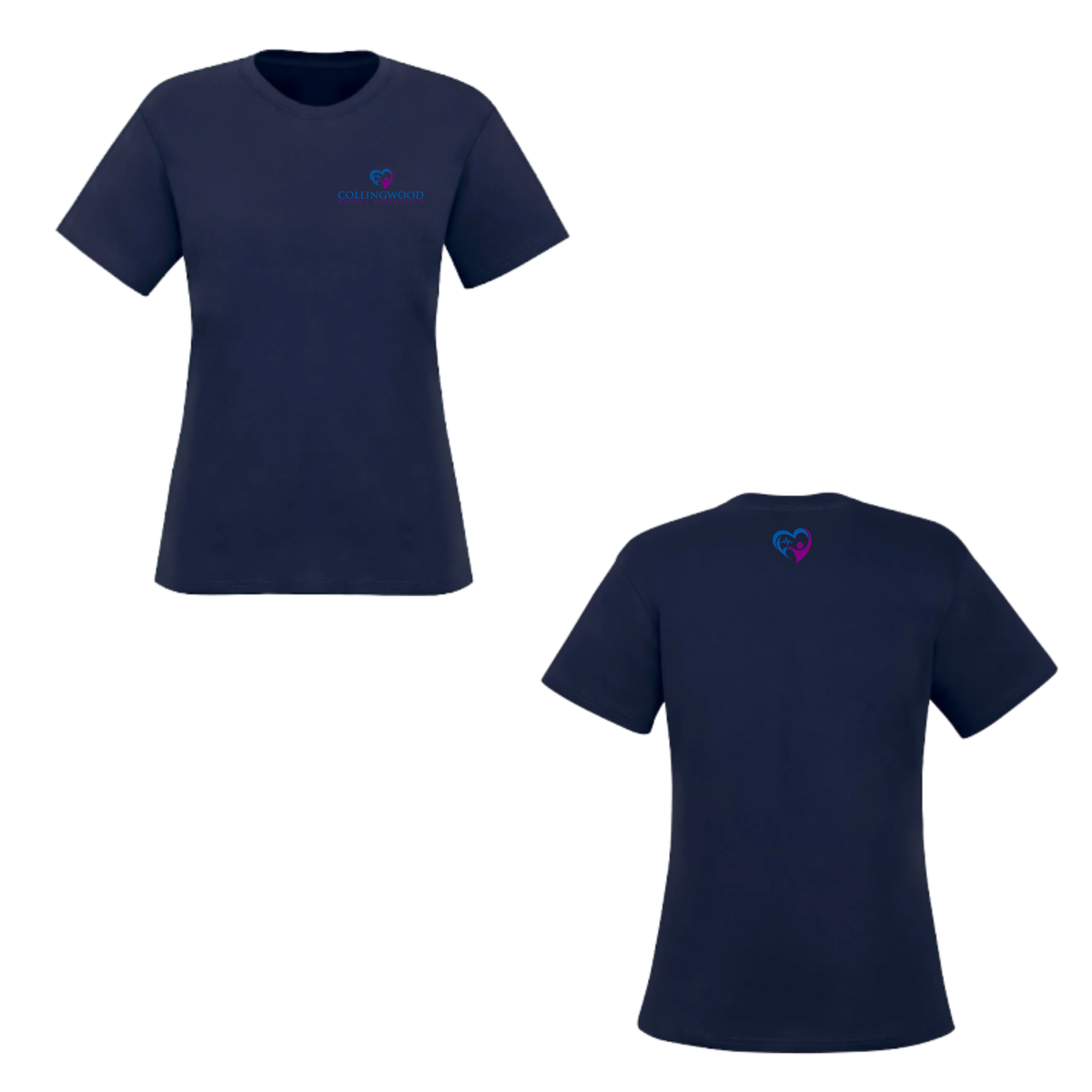 Collingwood Women's Health Clinic Ladies Combed Cotton Crewneck T-Shirt - Navy