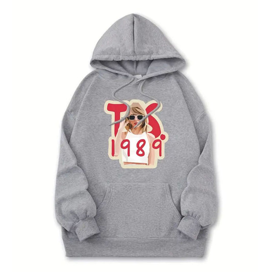 TS 1989 Adult Relaxed Long Sleeve Hoodie - Grey