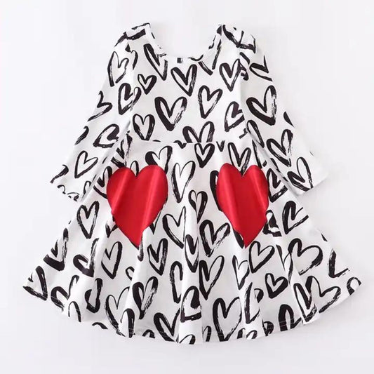 The Twirl Dress - Graffiti Hearts