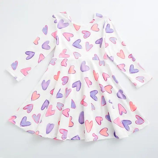 The Twirl Dress - Pastel Hearts