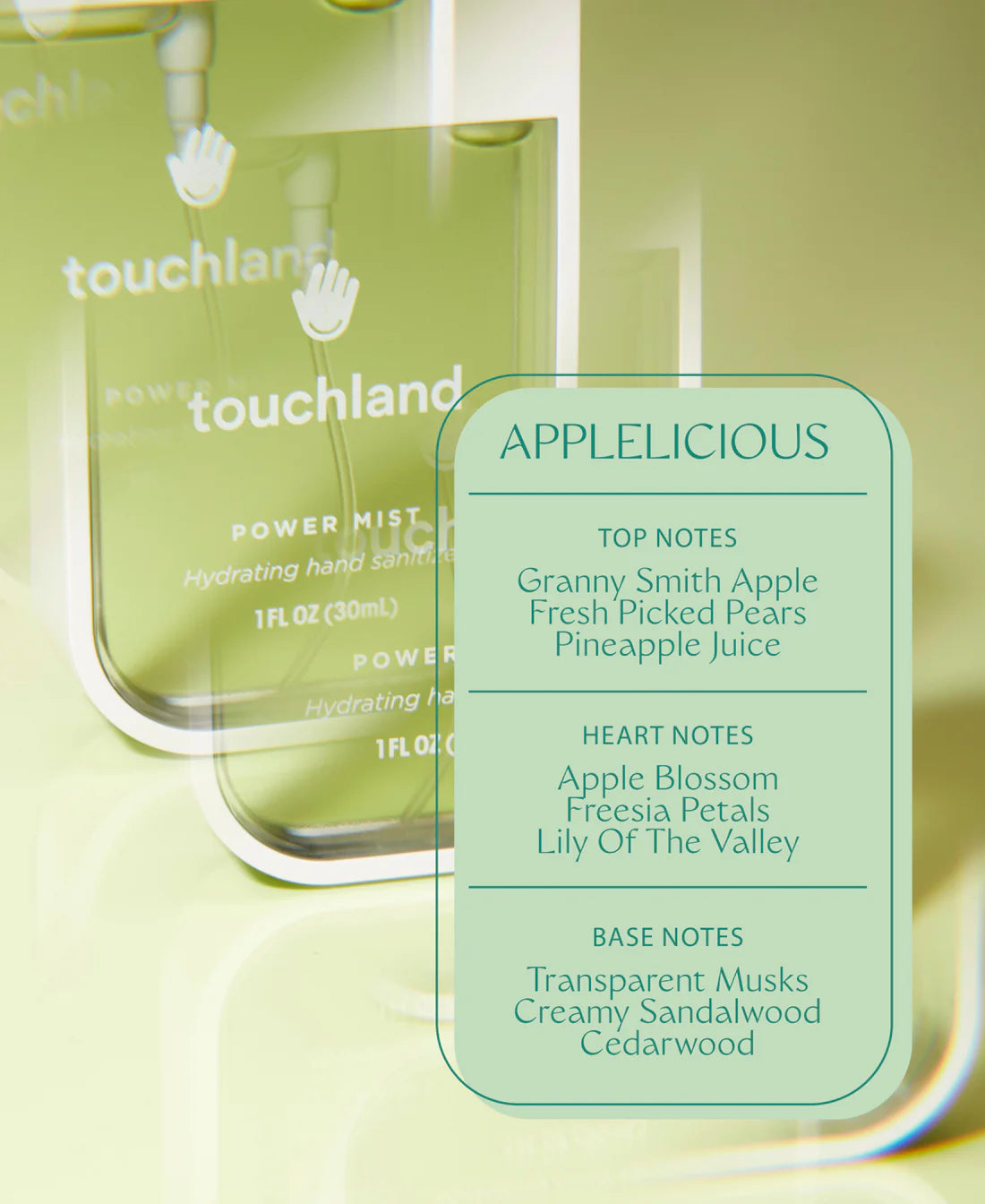 Touchland Power Mist Applelicious - Hydrating hand sanitizer mist - 1 FL OZ (30ml)