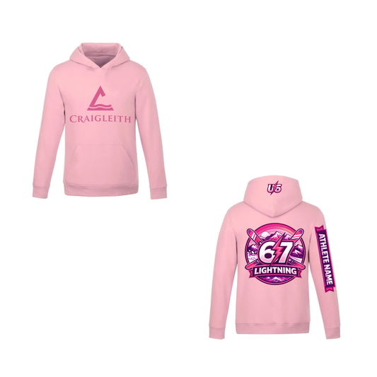 U6 Craigleith 67 Lightning Hooded Sweatshirt - Soft Pink