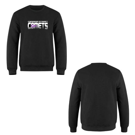 Cameron Street Comets Crewneck Sweatshirt - Black / Large Purple Logo