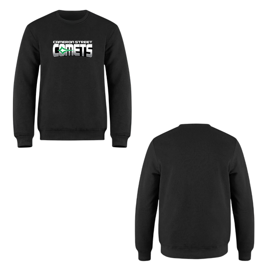 Cameron Street Comets Crewneck Sweatshirt - Black / Large Green Logo