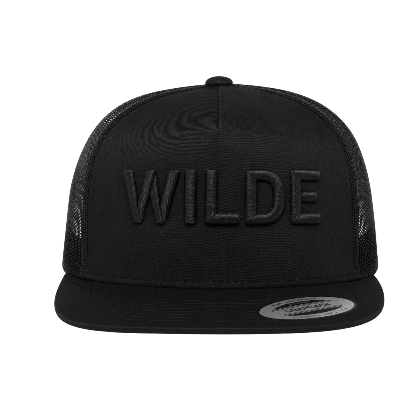 WILDE Flat Brim Hat - Black / Black