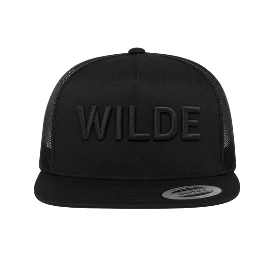 WILDE Flat Brim Hat - Black / Black