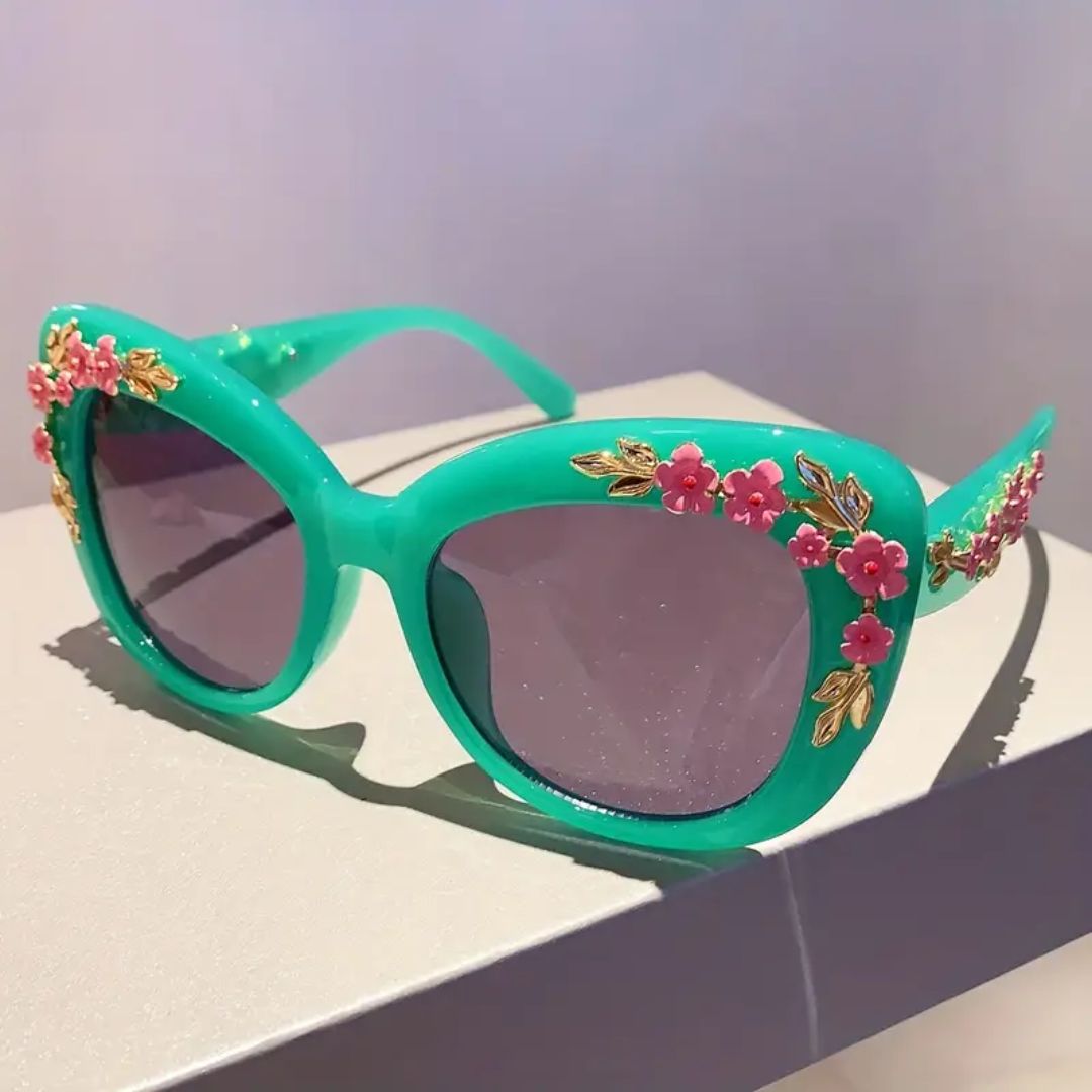 Vintage Cherry Blossom Funglasses - Jade