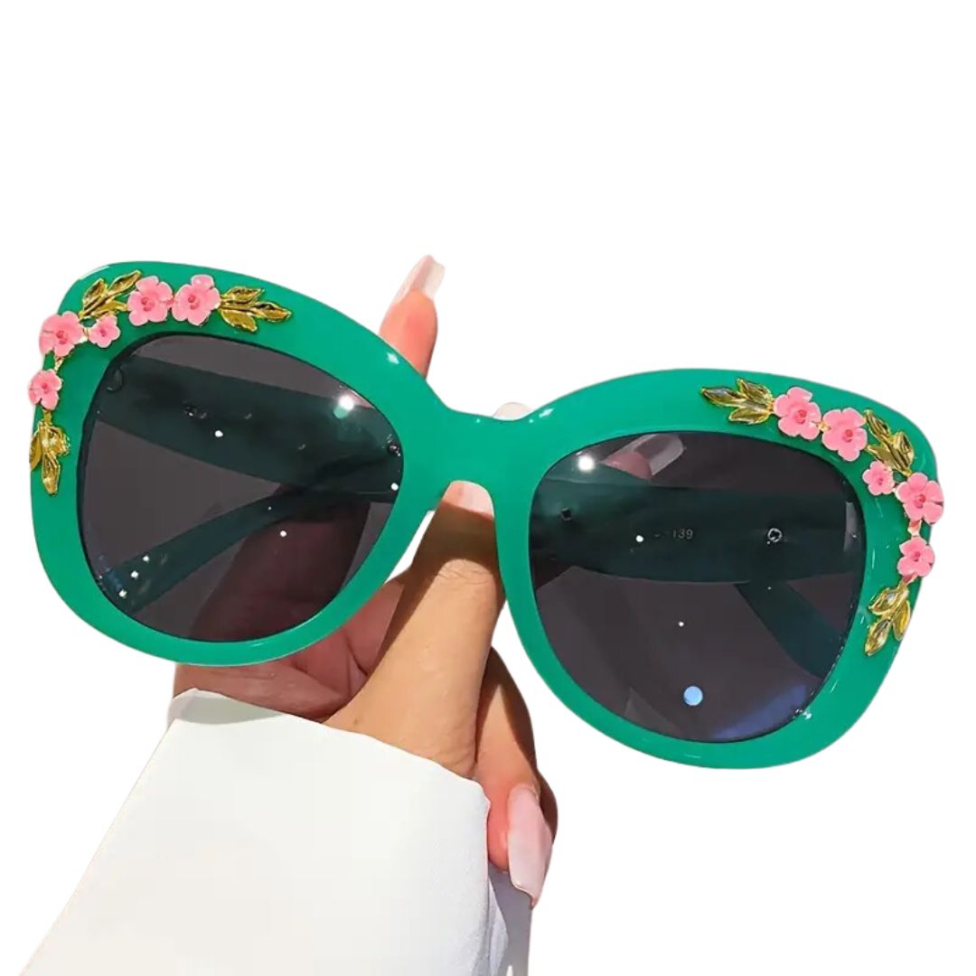 Vintage Cherry Blossom Funglasses - Jade