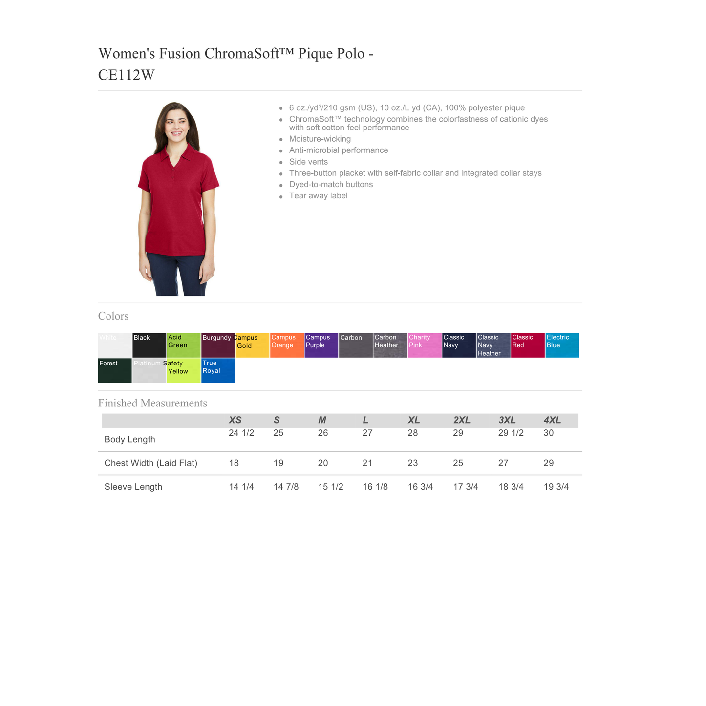 Collingwood Clippers Swim Meet Official Ladies’ Polo - Classic Red