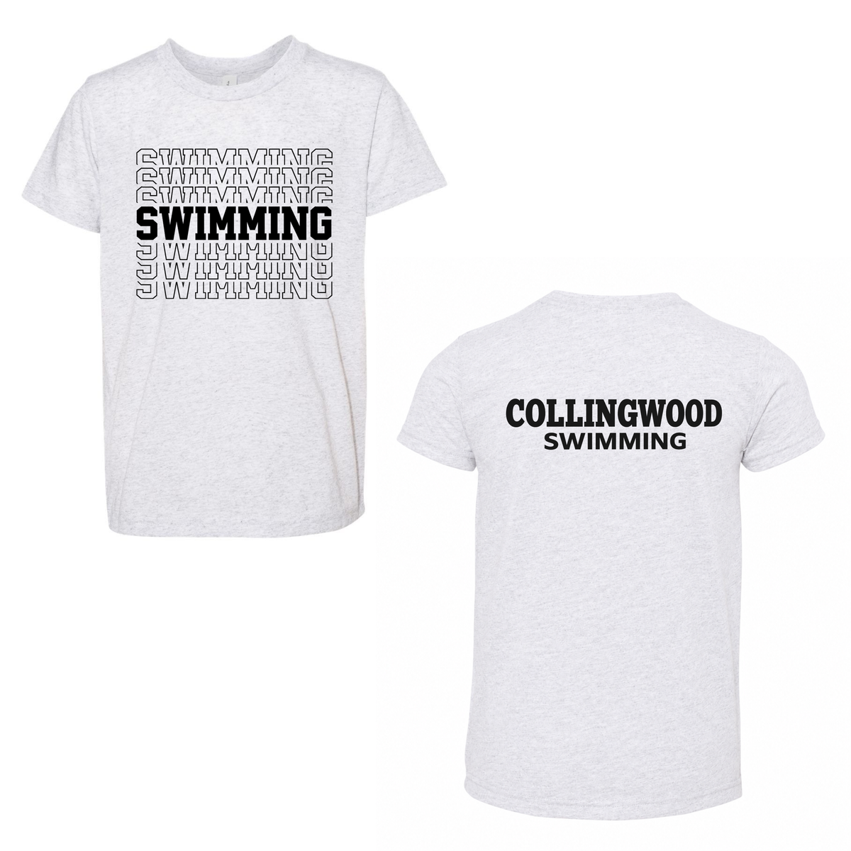Collingwood Clippers Swimming Short Sleeve Shirt - White Fleck Triblend / Black