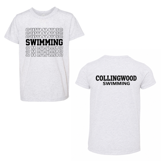 Collingwood Clippers Swimming Short Sleeve Shirt - White Fleck Triblend / Black