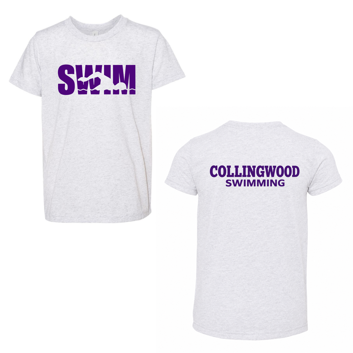 Collingwood Clippers SWIM Short Sleeve Shirt - White Fleck Triblend / Purple