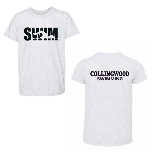Collingwood Clippers SWIM Short Sleeve Shirt - White Fleck Triblend / Black