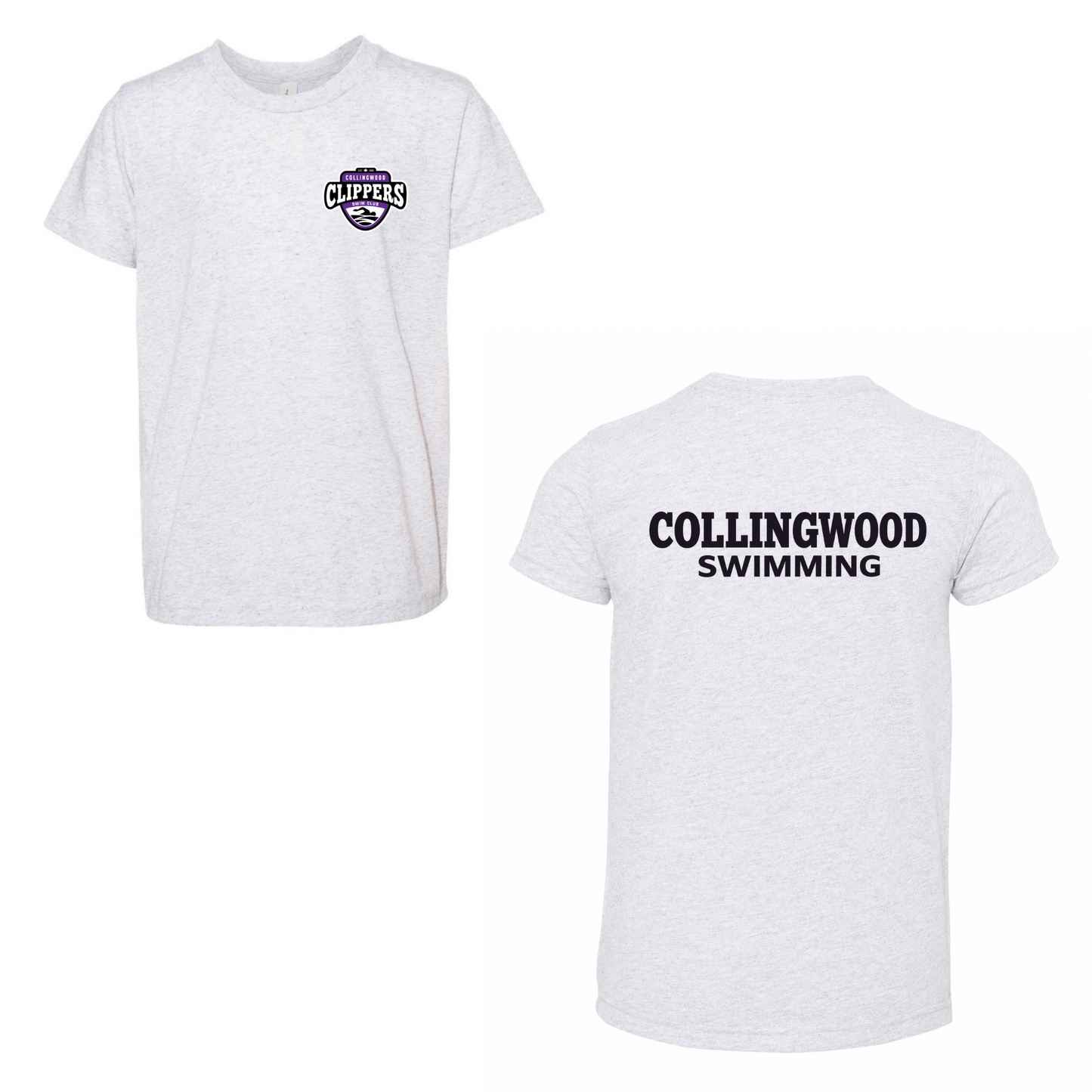 Collingwood Clippers Mini Logo Short Sleeve Shirt - White Fleck Triblend / Black