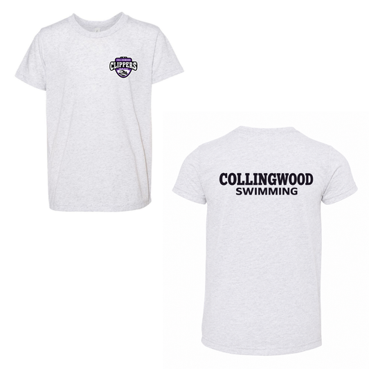 Collingwood Clippers Mini Logo Short Sleeve Shirt - White Fleck Triblend / Black