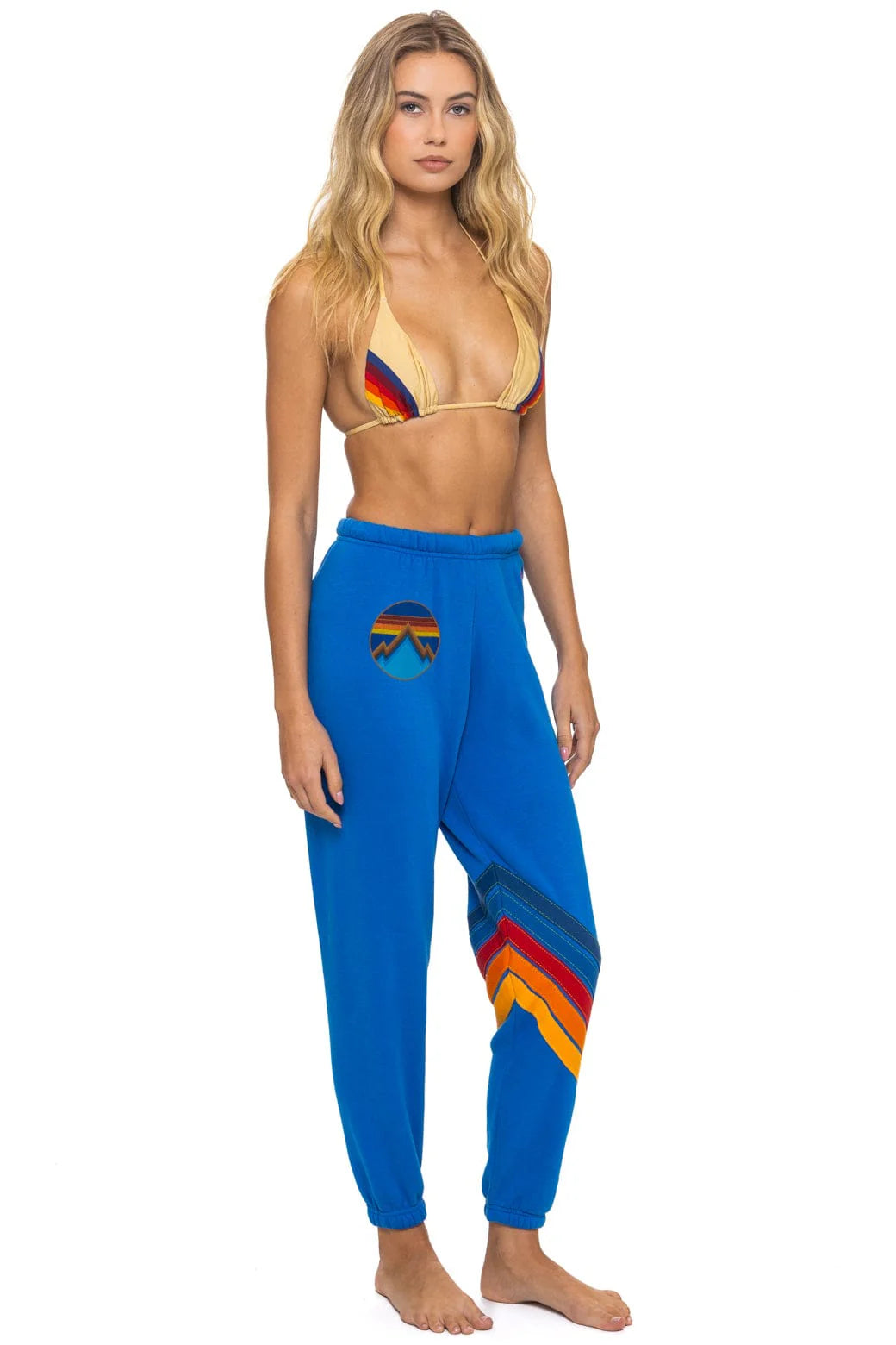 Aviator Nation Women's All Seasons Circle Chevron Sweatpants - Adventure Blue