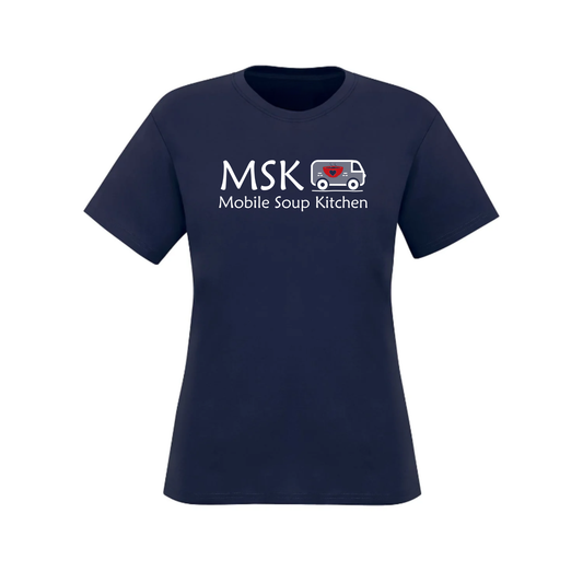 Mobile Soup Kitchen Volunteer Short Sleeve Shirt - Women's / Navy