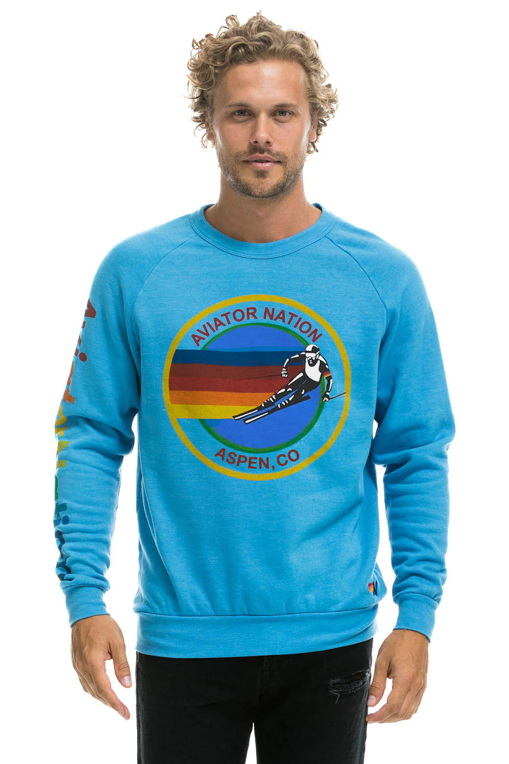 Aviator Nation Adult Unisex Aspen Crew Sweatshirt - Ocean