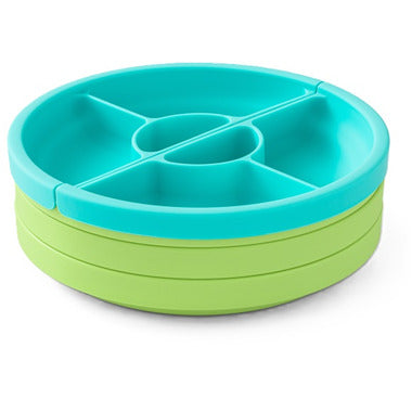OMIE Easy Scoop Plate Set - 3 Plates + 2 Dividers - Green