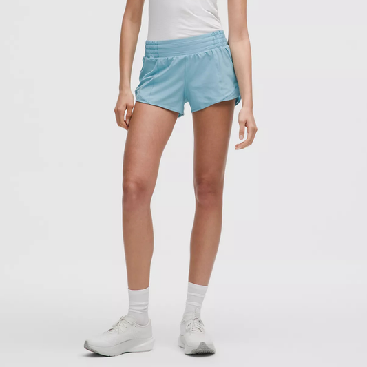 lululemon -  Hotty Hot High-Rise Lined Short 2.5" - Washed Blue