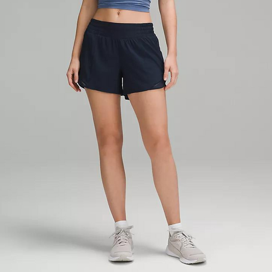 lululemon -  Hotty Hot High-Rise Lined Short 4" - True Navy